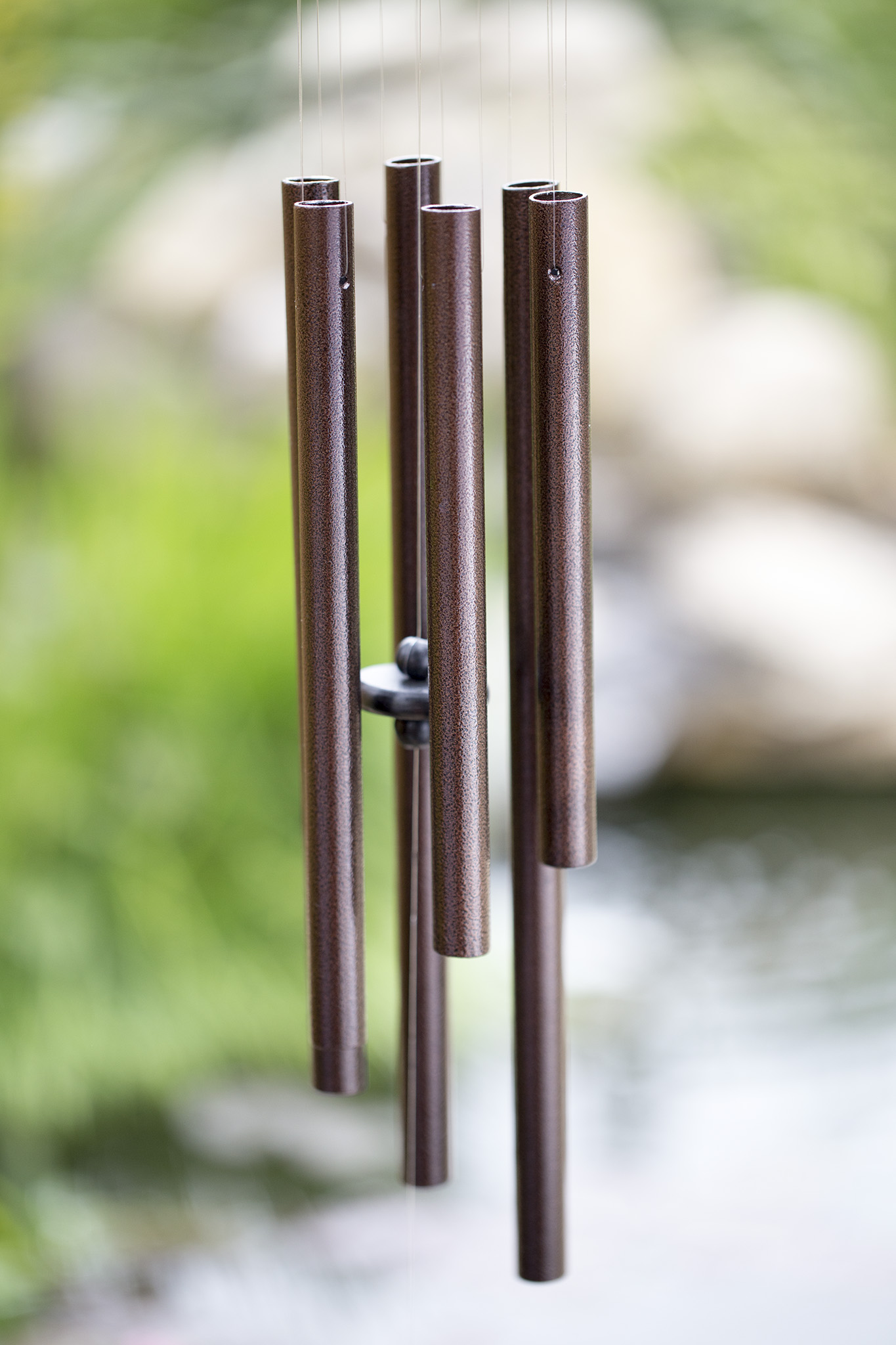 Calm Before the Storm Six wind chime outdoor setup