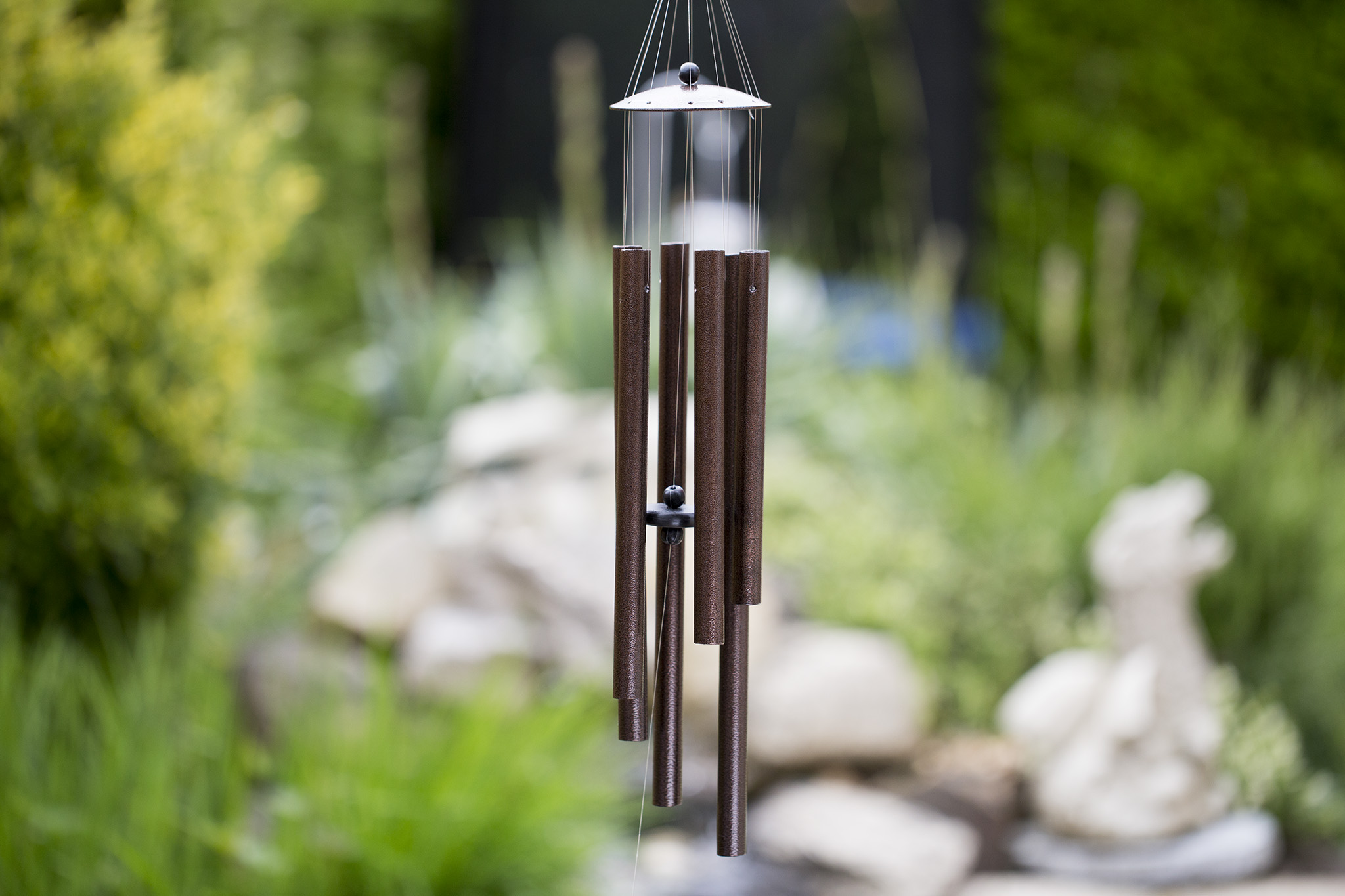Calm Before the Storm Six wind chime outdoor setup