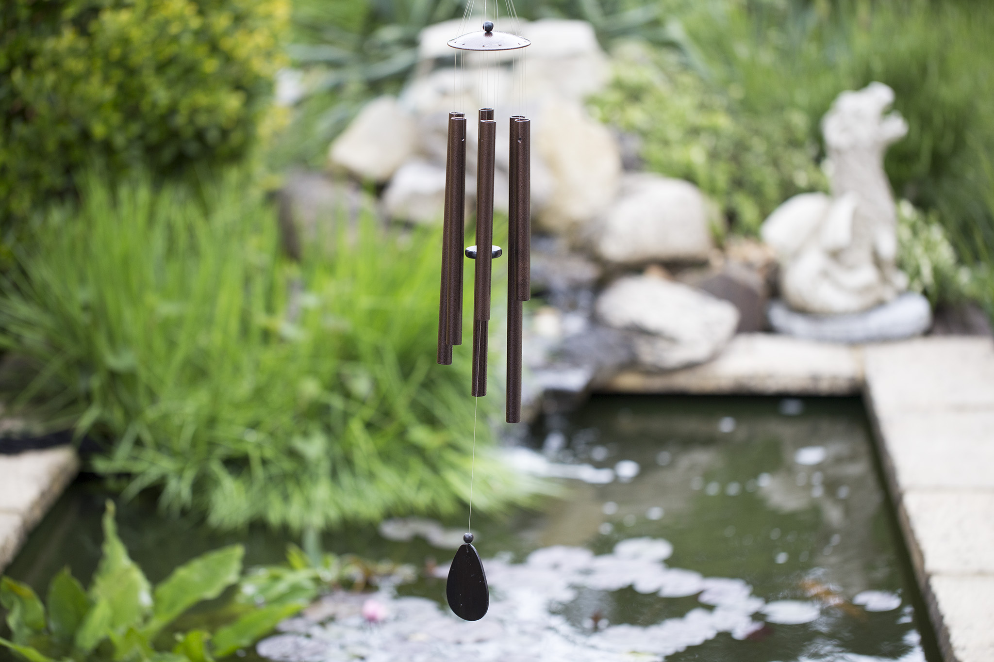 Calm Before the Storm Six wind chime outdoor setup