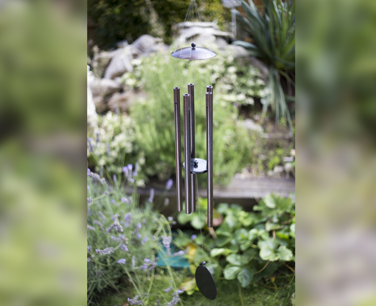 galaxy light wind chime outdoor close up
