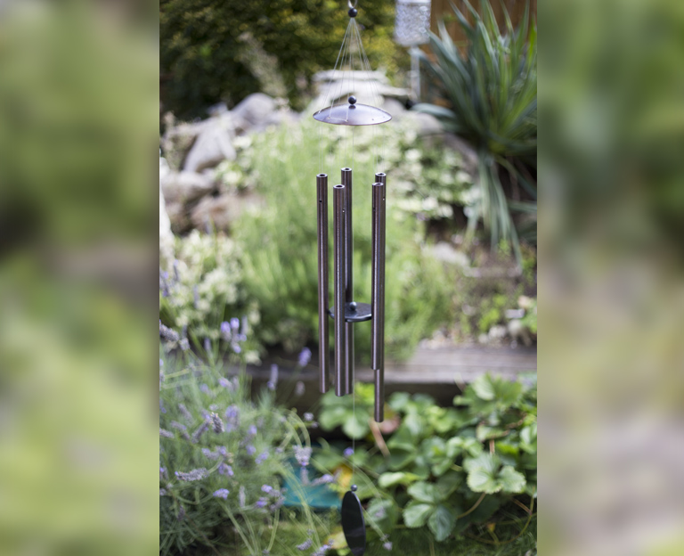 galaxy light wind chime outdoor close up